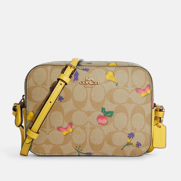 🌸 Mini Camera Bag In Signature Canvas With Dreamy Veggie Print butterfly 🦋 - Picture 2 of 12